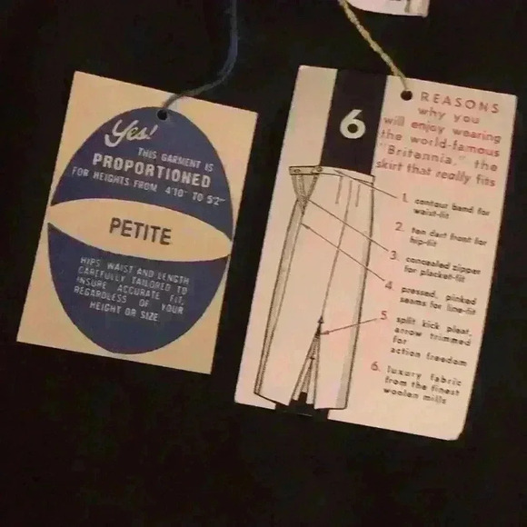 NWT Vintage Britannia 40s 50s 60s Doeskin Flannel Wool Pencil Skirt 22” Waist - Picture 7 of 7